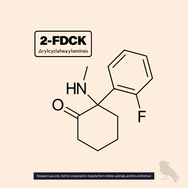 2-fdck-crystals-molecule-structure 2-FDCK Molecule – arylcyclohexylamine crystalline compound EU