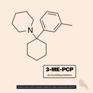 3-ME-PCP Molecule – EU arylcyclohexylamine powder structure