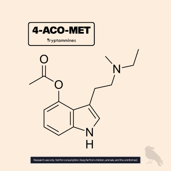 4-aco-met-molecule-structure-psilocin-analogue-valhalla 4-AcO-MET molecule acetoxy tryptamine analogue of psilocin EU