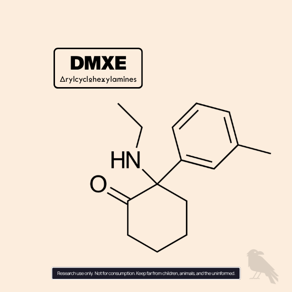 dmxe-molecule-structure-valhalla DMXE Molecule, Desmethoxetamine arylcyclohexylamine format EU