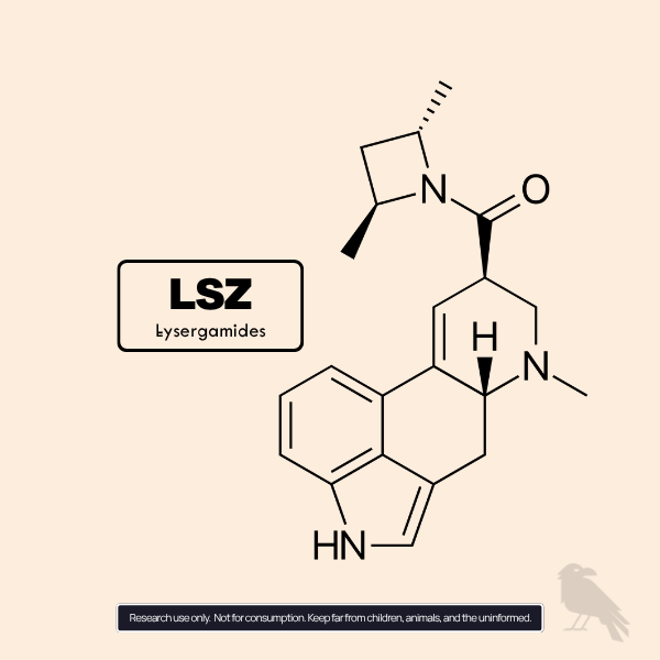 lsz-molecule-structure-lysergamide-eu Molecular structure LSZ lysergamide – rare blotter compound EU-verified